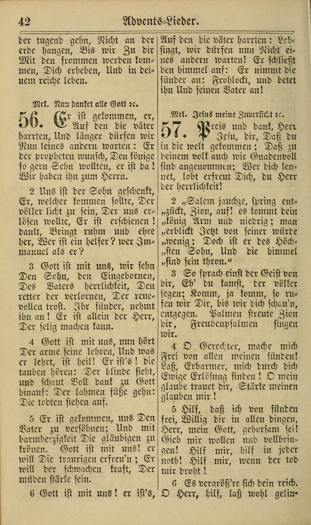 Neuestes Gemeinschaftliches Gesangbuch: zum gotttesdienstlichen Gebrauch der Lutherischen und Reformierten Gemeinden in Nord-Amerika: eine sammlung von 652 liedern mit dem dazu gehörigen anhang... page 42