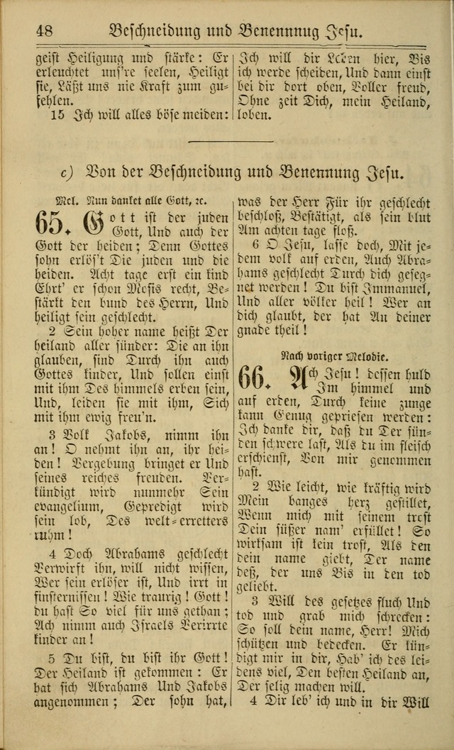 Neuestes Gemeinschaftliches Gesangbuch: zum gotttesdienstlichen Gebrauch der Lutherischen und Reformierten Gemeinden in Nord-Amerika: eine sammlung von 652 liedern mit dem dazu gehörigen anhang... page 48