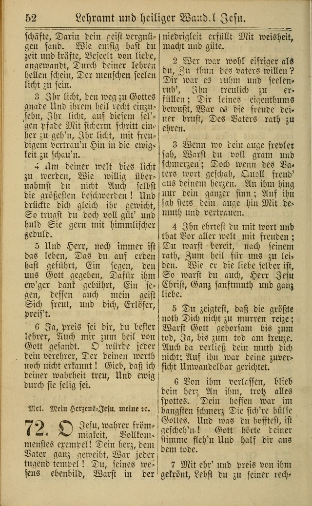 Neuestes Gemeinschaftliches Gesangbuch: zum gotttesdienstlichen Gebrauch der Lutherischen und Reformierten Gemeinden in Nord-Amerika: eine sammlung von 652 liedern mit dem dazu gehörigen anhang... page 52