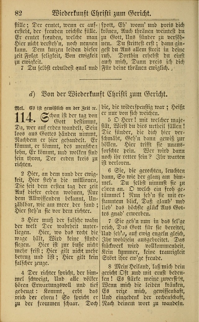 Neuestes Gemeinschaftliches Gesangbuch: zum gotttesdienstlichen Gebrauch der Lutherischen und Reformierten Gemeinden in Nord-Amerika: eine sammlung von 652 liedern mit dem dazu gehörigen anhang... page 82