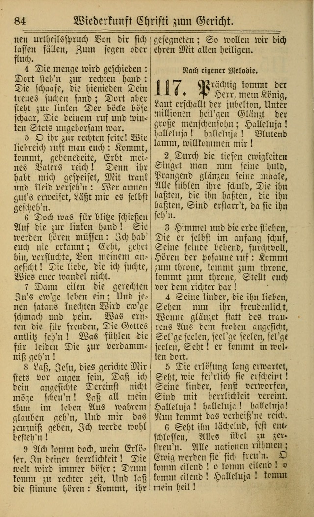 Neuestes Gemeinschaftliches Gesangbuch: zum gotttesdienstlichen Gebrauch der Lutherischen und Reformierten Gemeinden in Nord-Amerika: eine sammlung von 652 liedern mit dem dazu gehörigen anhang... page 84