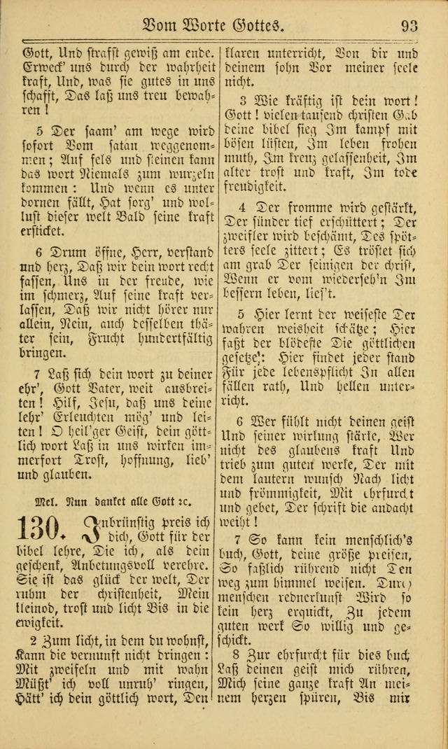 Neuestes Gemeinschaftliches Gesangbuch: zum gotttesdienstlichen Gebrauch der Lutherischen und Reformierten Gemeinden in Nord-Amerika: eine sammlung von 652 liedern mit dem dazu gehörigen anhang... page 93