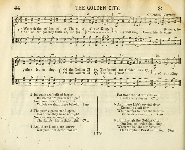 The New Golden Shower: containing the Gems of the "Golden Shower," with about one-half additional (new) pieces, designed for sunday schools, social, missionary and temperance meetings page 44