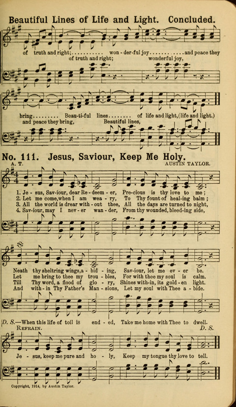 The New Gospel Song Book: A Rare Collection of Songs designed for Christian Work and Worship page 111