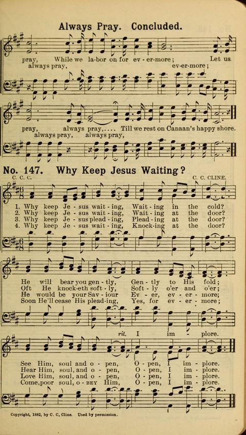 The New Gospel Song Book: A Rare Collection of Songs designed for Christian Work and Worship page 147