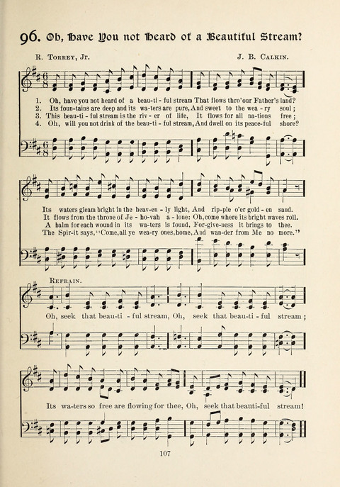 The New Hosanna: A book of Songs and Hymns for The Sunday-school and The Home page 107