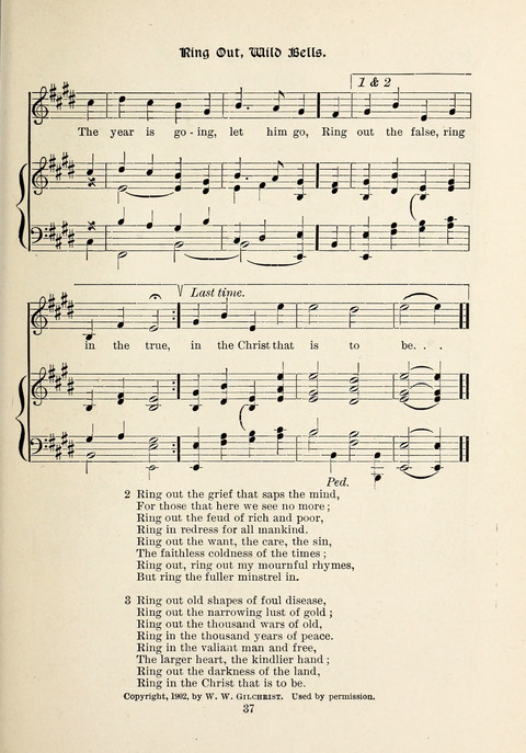 The New Hosanna: A book of Songs and Hymns for The Sunday-school and The Home page 37