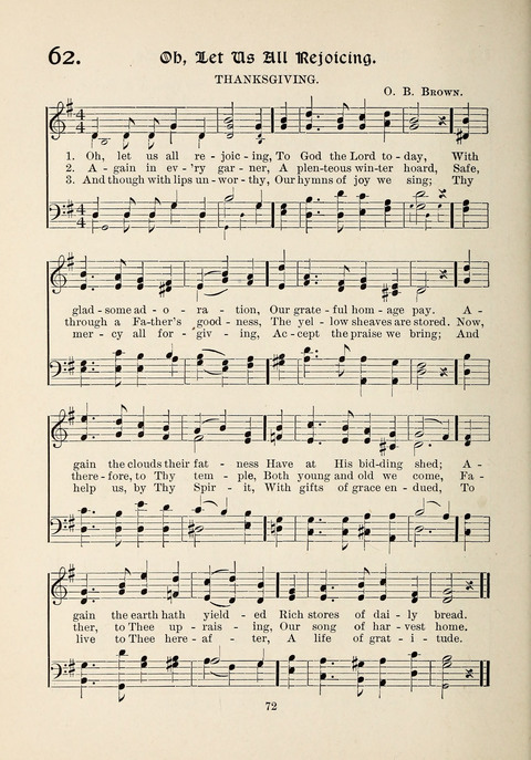 The New Hosanna: A book of Songs and Hymns for The Sunday-school and The Home page 72