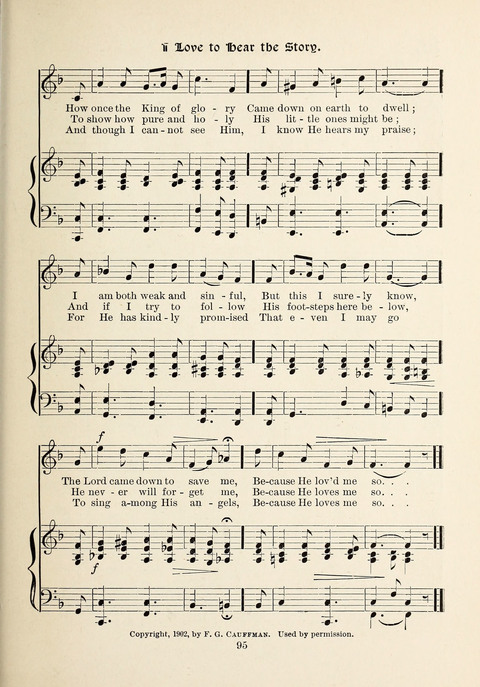 The New Hosanna: A book of Songs and Hymns for The Sunday-school and The Home page 95