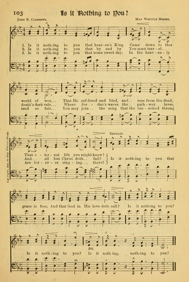 Northfield Hymnal: for use in evangelistic and church services, conventions, sunday schools, and all prayer and social meetings of the church and home page 103