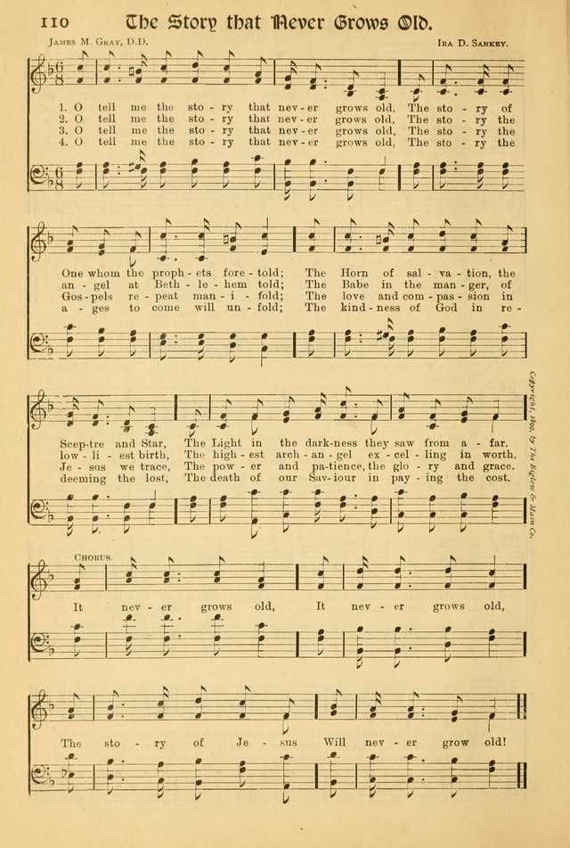 Northfield Hymnal: for use in evangelistic and church services, conventions, sunday schools, and all prayer and social meetings of the church and home page 110