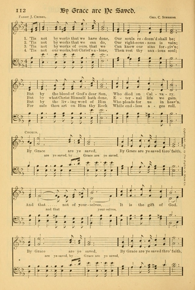 Northfield Hymnal: for use in evangelistic and church services, conventions, sunday schools, and all prayer and social meetings of the church and home page 112