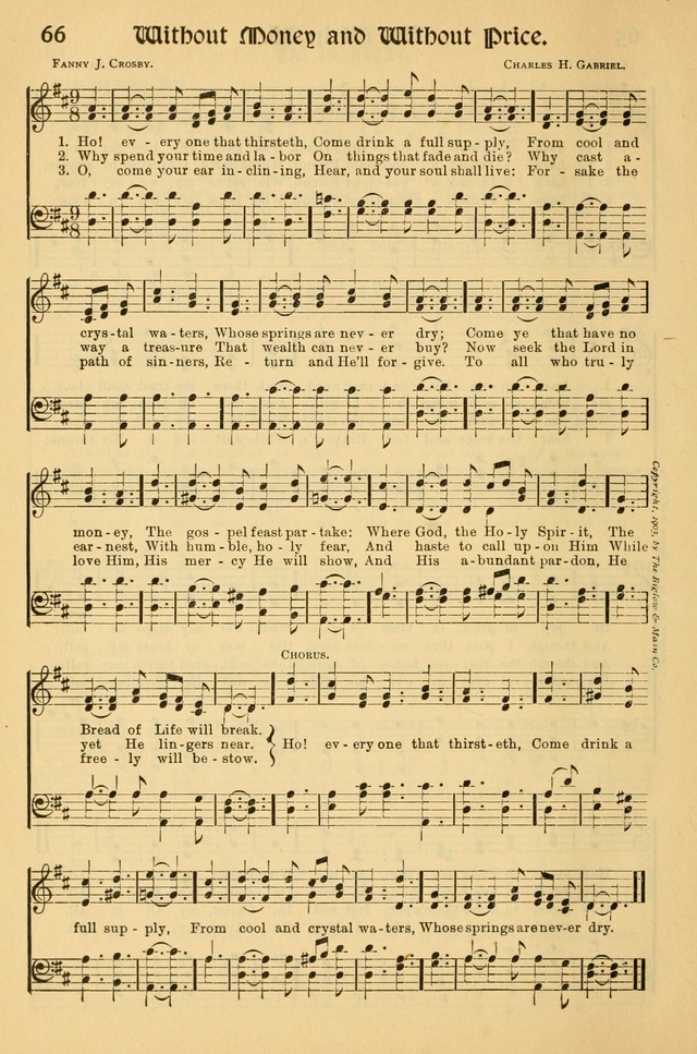 Northfield Hymnal: for use in evangelistic and church services, conventions, sunday schools, and all prayer and social meetings of the church and home page 66