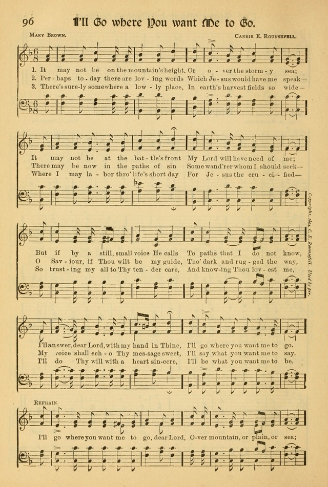 Northfield Hymnal: for use in evangelistic and church services, conventions, sunday schools, and all prayer and social meetings of the church and home page 96