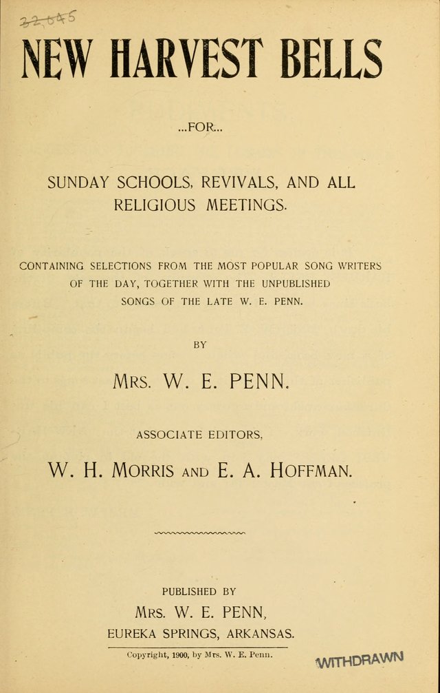 New Harvest Bells : For Sunday Schools, Revivals, and all Religious Meetings page vii