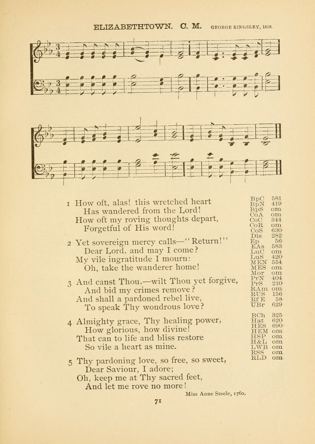 The National Hymn Book of the American Churches: comprising the hymns which are common to the hymnaries of the Baptists, Congregationalists, Episcopalians, Lutherans, Methodists, Presbyterians... page 71