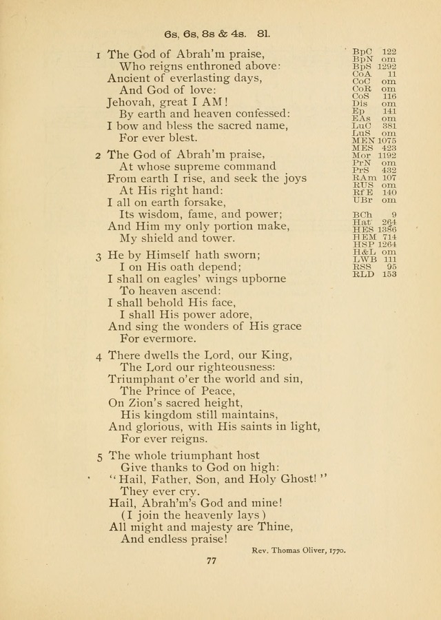 The National Hymn Book of the American Churches: comprising the hymns which are common to the hymnaries of the Baptists, Congregationalists, Episcopalians, Lutherans, Methodists, Presbyterians... page 77