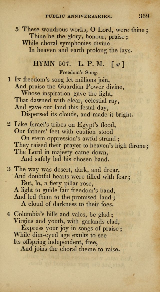 The New Hymn Book, Designed for Universalist Societies: compiled from approved authors, with variations and additions. Second Ed. page 380