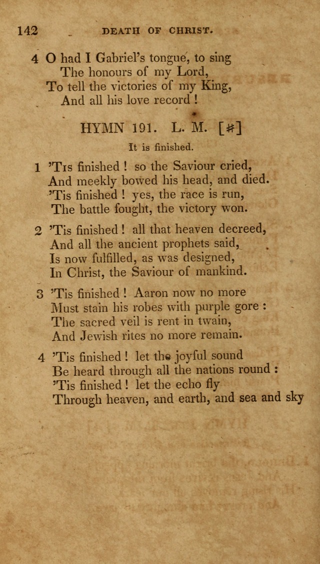 The New Hymn Book, Designed for Universalist Societies: compiled from approved authors, with variations and additions (9th ed.) page 142