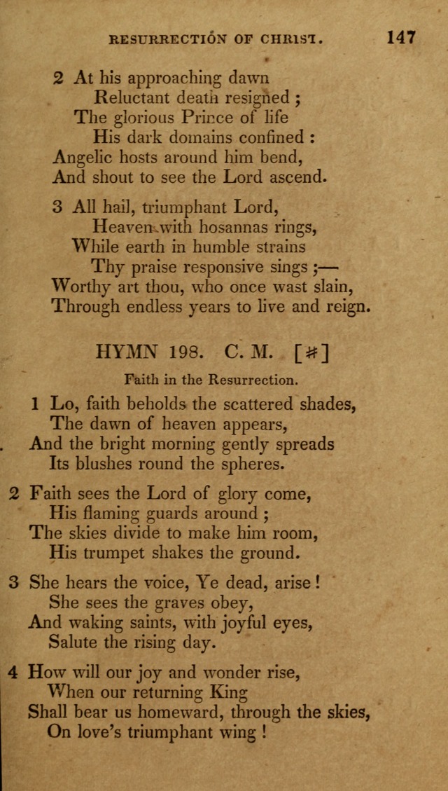 The New Hymn Book, Designed for Universalist Societies: compiled from approved authors, with variations and additions (9th ed.) page 147