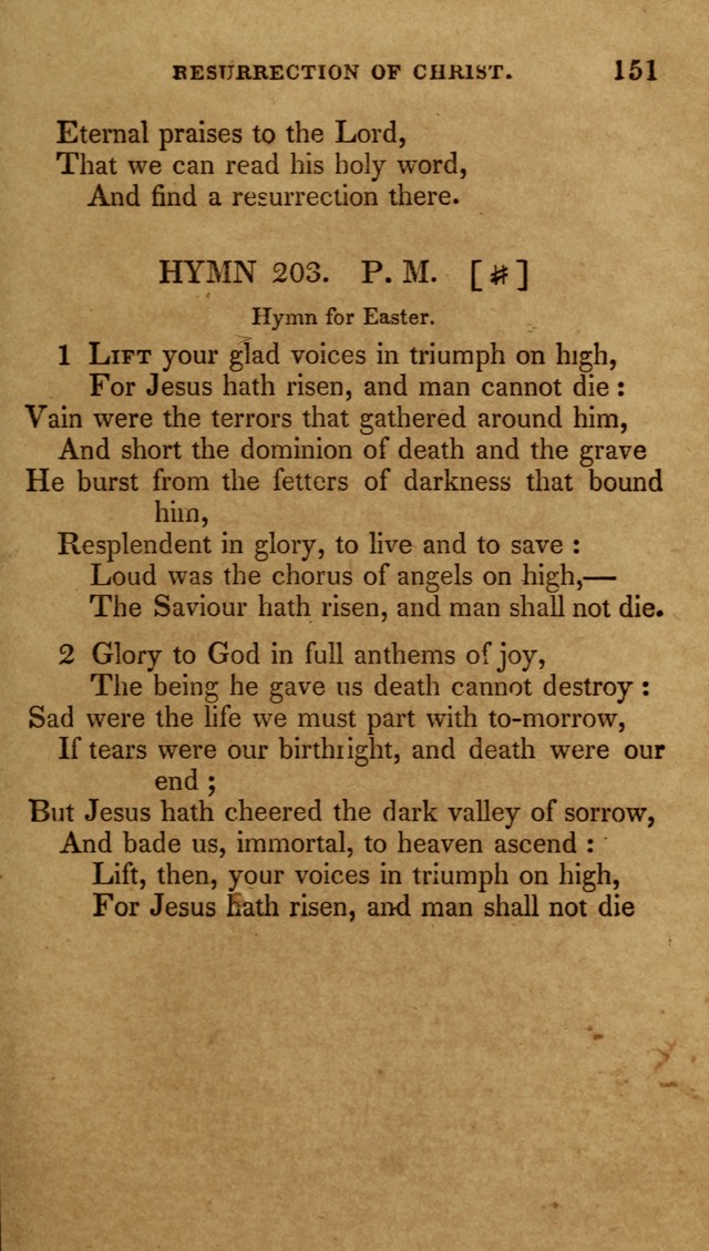 The New Hymn Book, Designed for Universalist Societies: compiled from approved authors, with variations and additions (9th ed.) page 151