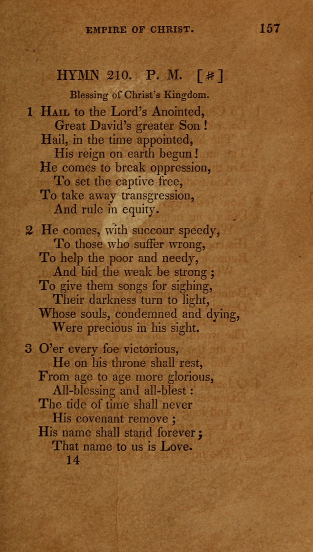 The New Hymn Book, Designed for Universalist Societies: compiled from approved authors, with variations and additions (9th ed.) page 157