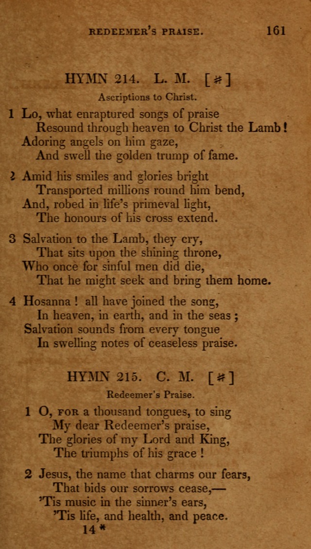 The New Hymn Book, Designed for Universalist Societies: compiled from approved authors, with variations and additions (9th ed.) page 161