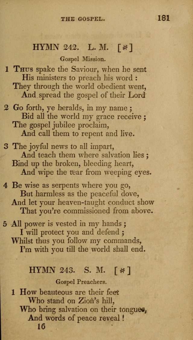 The New Hymn Book, Designed for Universalist Societies: compiled from approved authors, with variations and additions (9th ed.) page 181