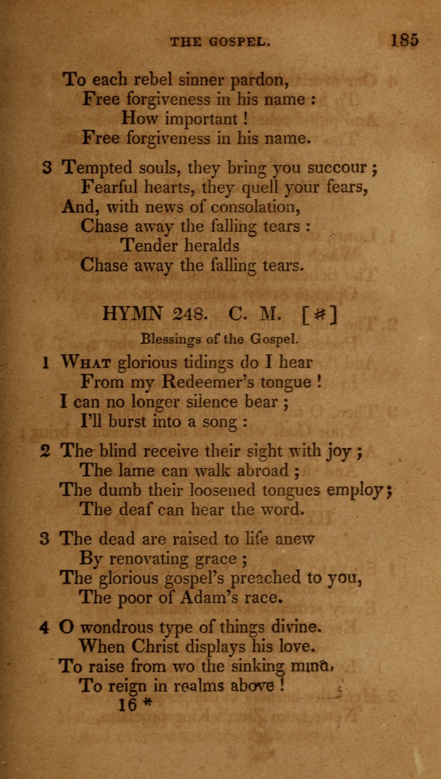 The New Hymn Book, Designed for Universalist Societies: compiled from approved authors, with variations and additions (9th ed.) page 185