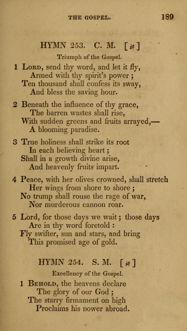 The New Hymn Book, Designed for Universalist Societies: compiled from approved authors, with variations and additions (9th ed.) page 189