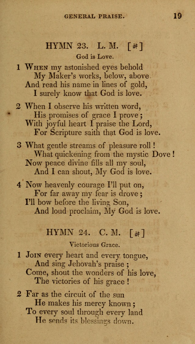 The New Hymn Book, Designed for Universalist Societies: compiled from approved authors, with variations and additions (9th ed.) page 19