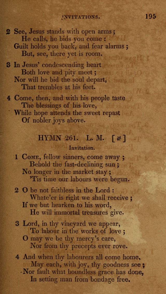 The New Hymn Book, Designed for Universalist Societies: compiled from approved authors, with variations and additions (9th ed.) page 195