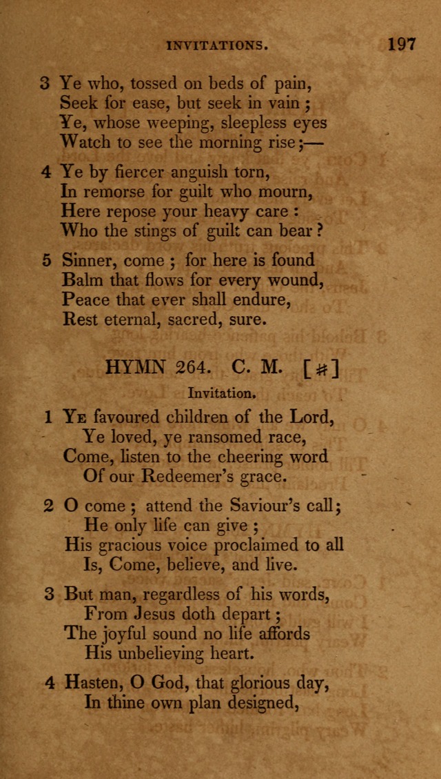 The New Hymn Book, Designed for Universalist Societies: compiled from approved authors, with variations and additions (9th ed.) page 197