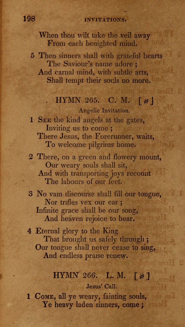 The New Hymn Book, Designed for Universalist Societies: compiled from approved authors, with variations and additions (9th ed.) page 198