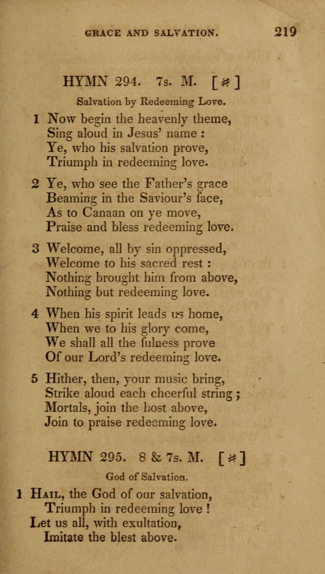 The New Hymn Book, Designed for Universalist Societies: compiled from approved authors, with variations and additions (9th ed.) page 219