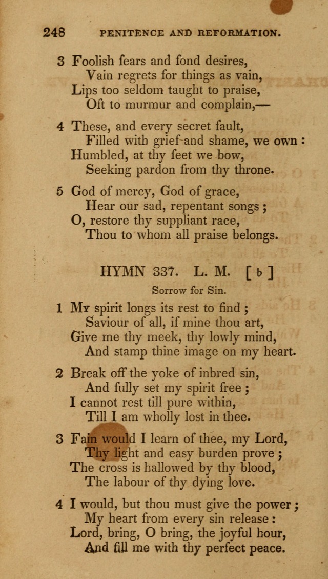 The New Hymn Book, Designed for Universalist Societies: compiled from approved authors, with variations and additions (9th ed.) page 248