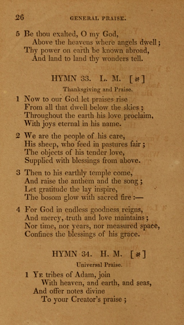 The New Hymn Book, Designed for Universalist Societies: compiled from approved authors, with variations and additions (9th ed.) page 26