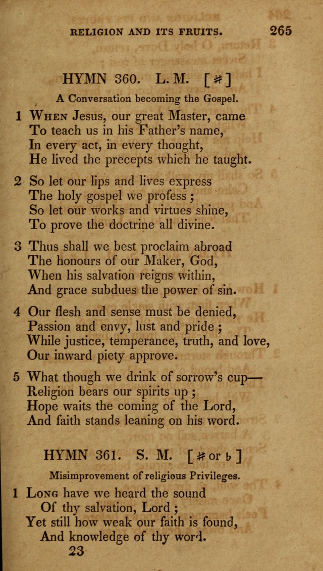 The New Hymn Book, Designed for Universalist Societies: compiled from approved authors, with variations and additions (9th ed.) page 265