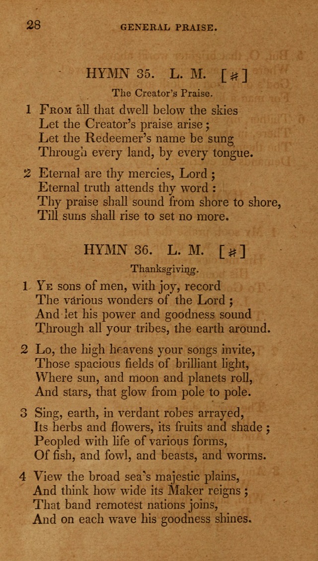 The New Hymn Book, Designed for Universalist Societies: compiled from approved authors, with variations and additions (9th ed.) page 28