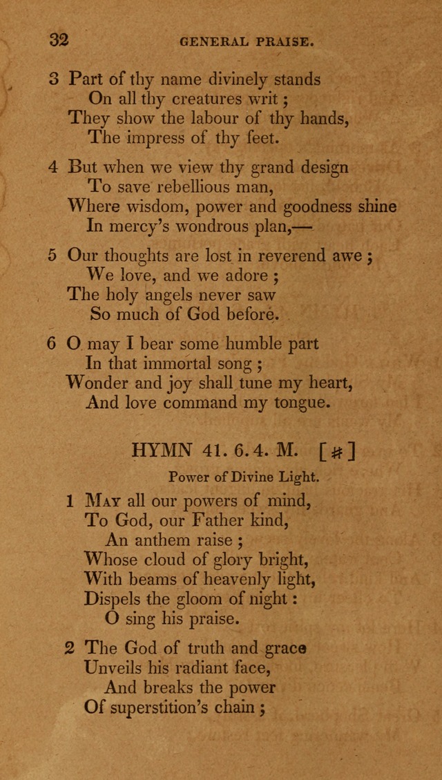 The New Hymn Book, Designed for Universalist Societies: compiled from approved authors, with variations and additions (9th ed.) page 32