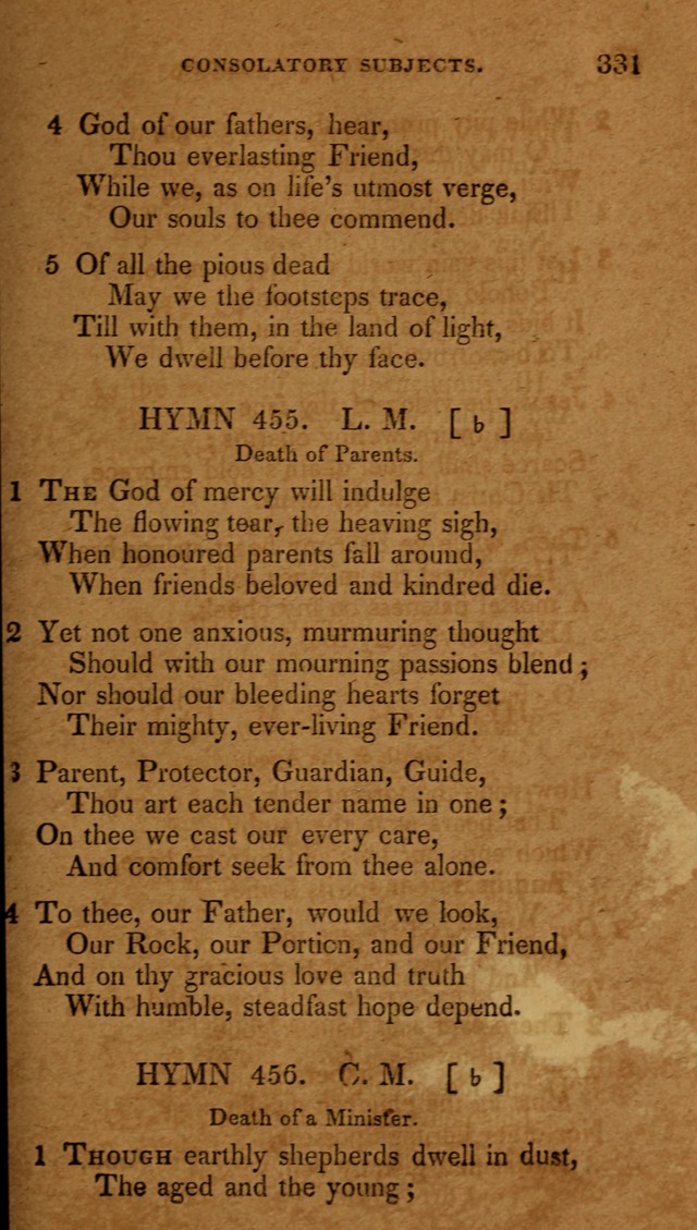 The New Hymn Book, Designed for Universalist Societies: compiled from approved authors, with variations and additions (9th ed.) page 331