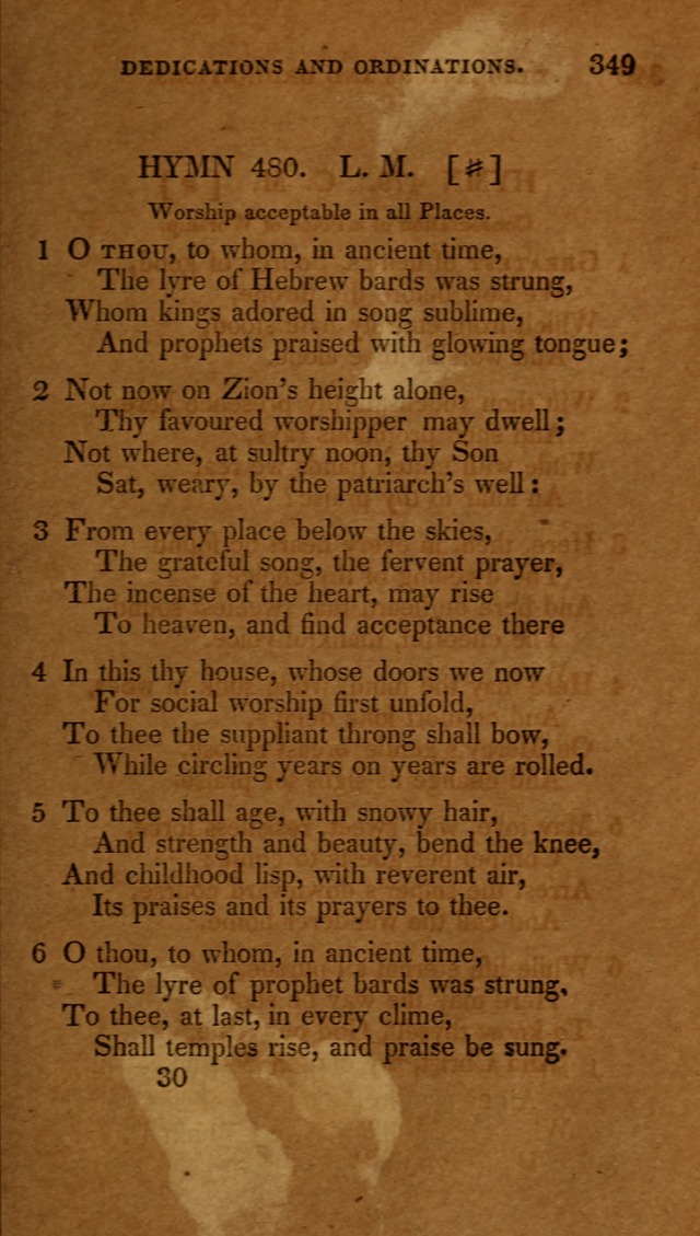 The New Hymn Book, Designed for Universalist Societies: compiled from approved authors, with variations and additions (9th ed.) page 349