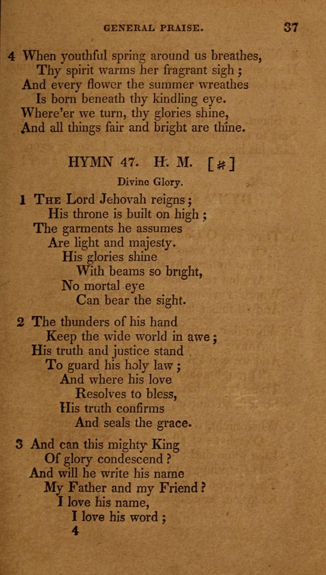 The New Hymn Book, Designed for Universalist Societies: compiled from approved authors, with variations and additions (9th ed.) page 37