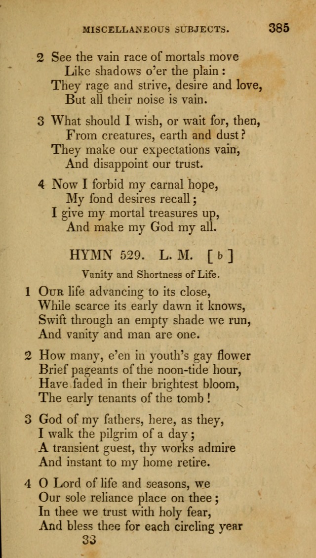 The New Hymn Book, Designed for Universalist Societies: compiled from approved authors, with variations and additions (9th ed.) page 385