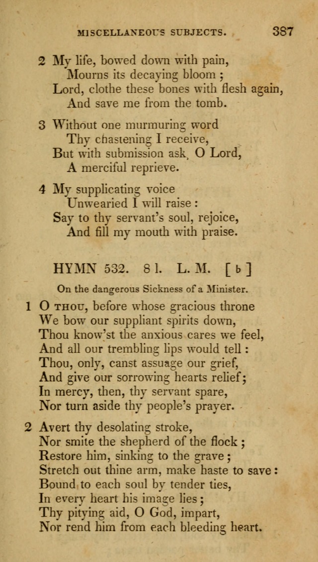 The New Hymn Book, Designed for Universalist Societies: compiled from approved authors, with variations and additions (9th ed.) page 387