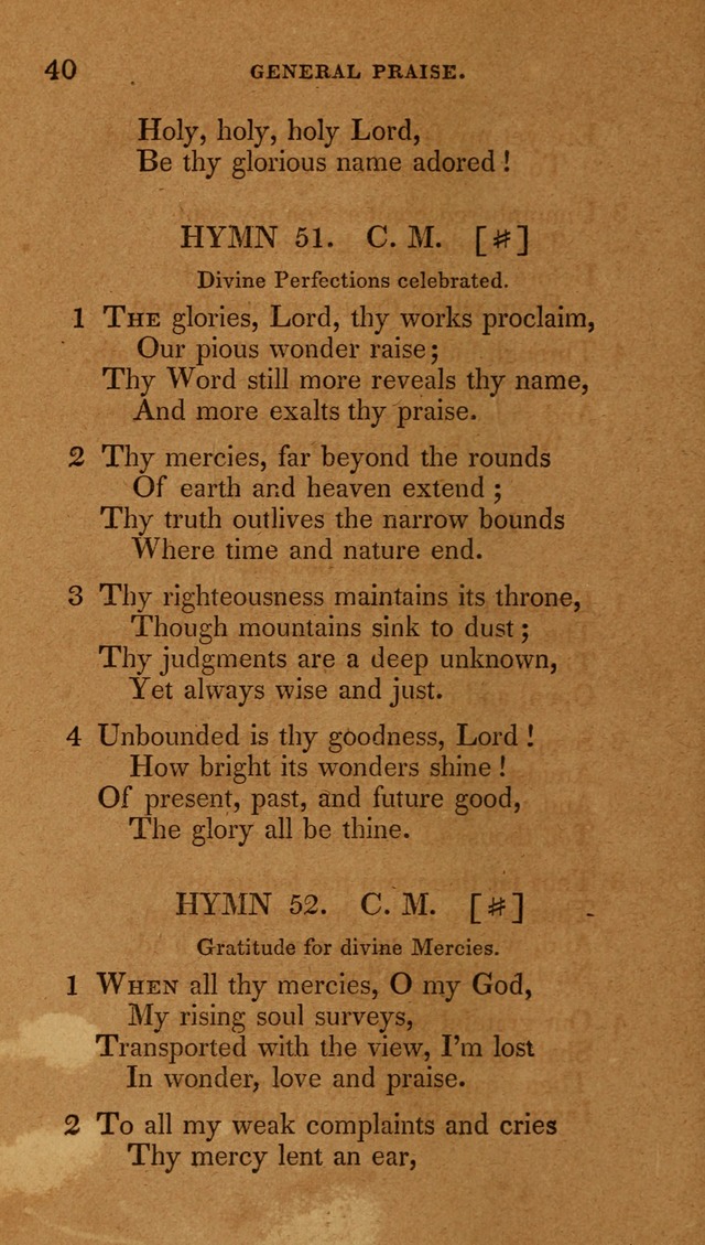 The New Hymn Book, Designed for Universalist Societies: compiled from approved authors, with variations and additions (9th ed.) page 40