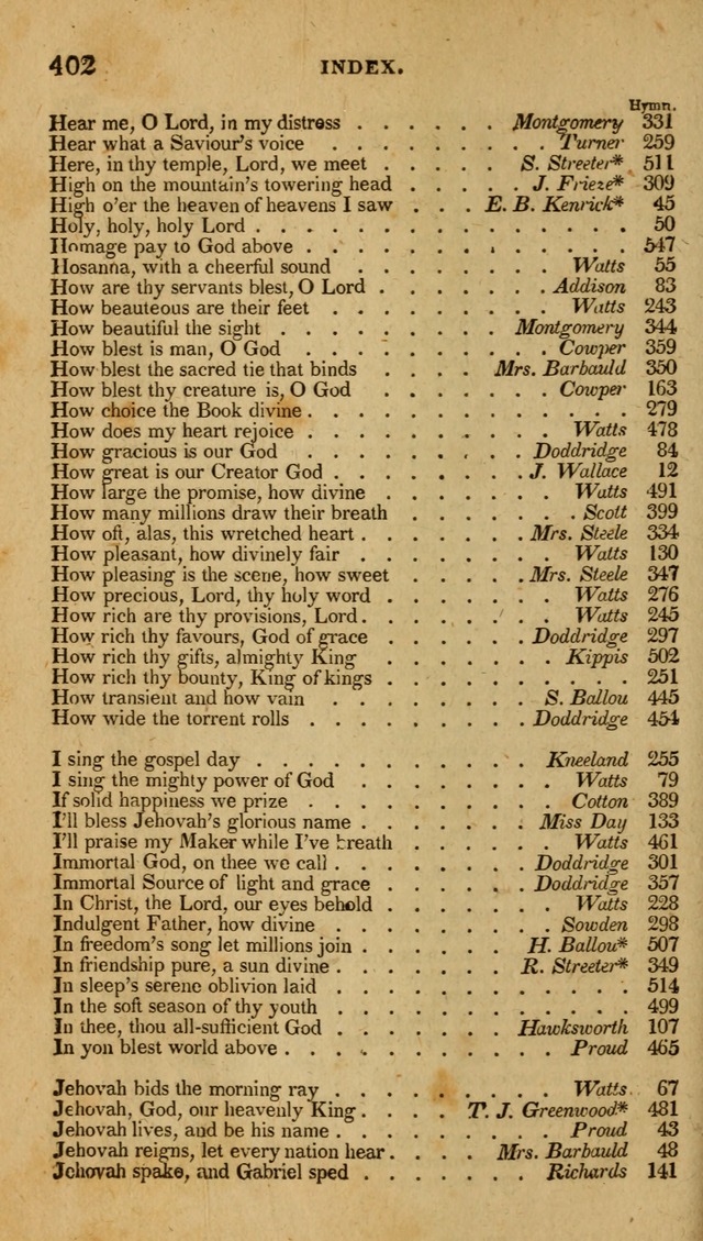 The New Hymn Book, Designed for Universalist Societies: compiled from approved authors, with variations and additions (9th ed.) page 402