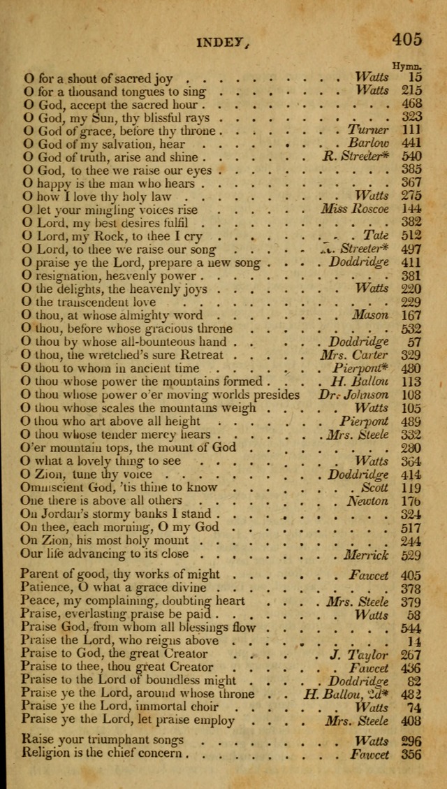 The New Hymn Book, Designed for Universalist Societies: compiled from approved authors, with variations and additions (9th ed.) page 405