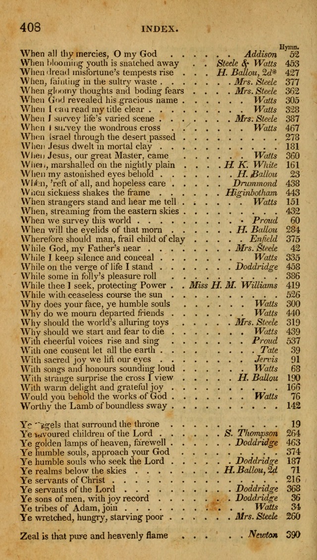 The New Hymn Book, Designed for Universalist Societies: compiled from approved authors, with variations and additions (9th ed.) page 408