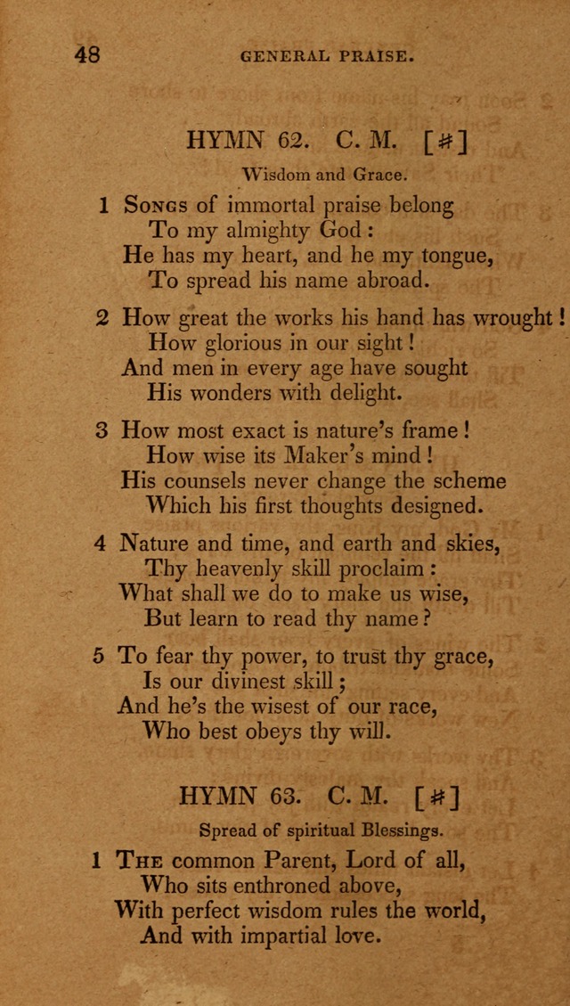 The New Hymn Book, Designed for Universalist Societies: compiled from approved authors, with variations and additions (9th ed.) page 48